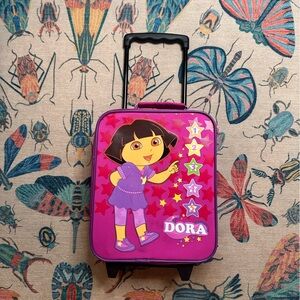 Vintage Nickelodeon Pink Purple Dora Explorer rolling suitcase